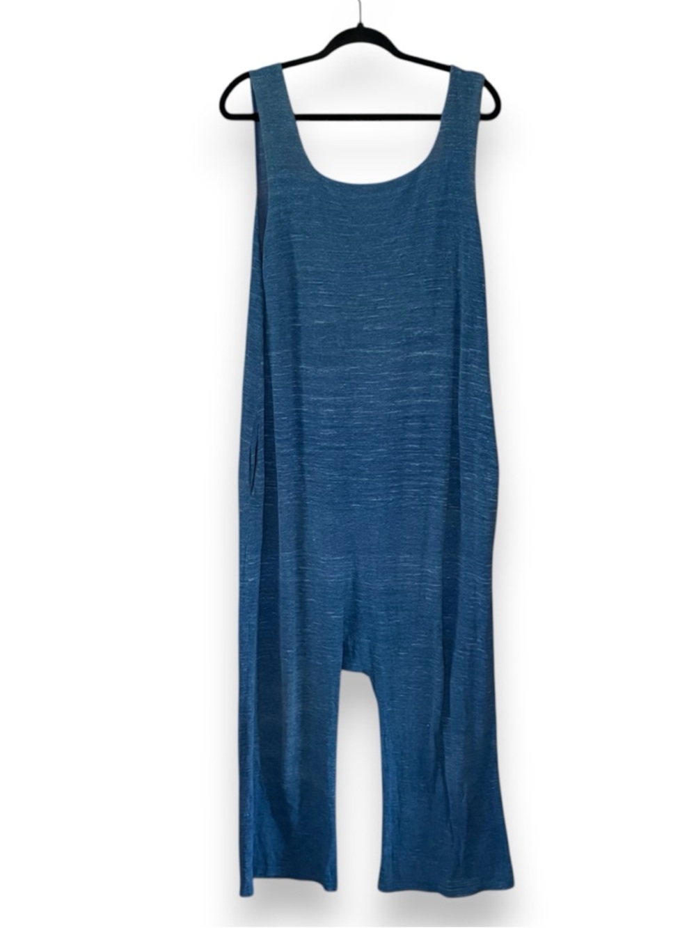 Lauren Manoogian Blue Linen Blend Jumpsuit Size Large Boho Lagenlook Coastal